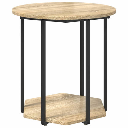 Sidobordsset med hylla 2 pcs Brun