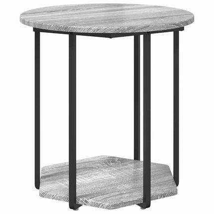 Sidobordsset med hylla 2 pcs Grå