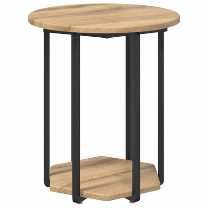 Sidobordsset med hylla 2 pcs Brun