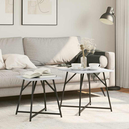 Sidobordsset 2 pcs Grå Sonoma och Svart