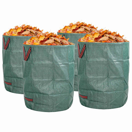 Trädgårdsavfallspåsar 4 pcs Grön 66 x 66 x 83,5 cm Polypropylen