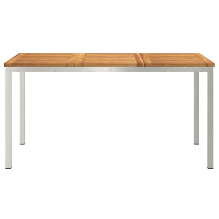 Matbord 150x90x75 cm Massiv akaciaträ och rostfritt stål