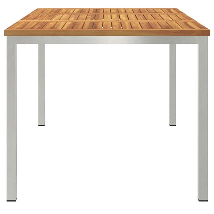 Matbord 150x90x75 cm Massiv akaciaträ och rostfritt stål