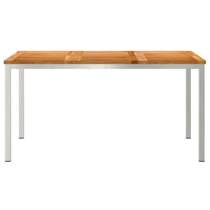 Matbord 150x90x75 cm Massivt teakträ och rostfritt stål