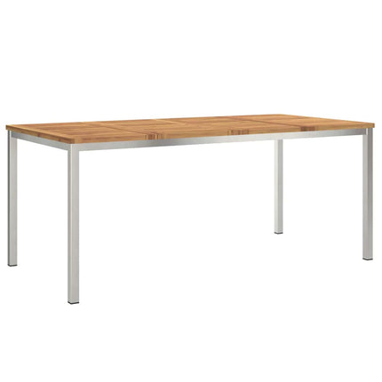 Matbord 180x90x75 cm Massiv akaciaträ och rostfritt stål