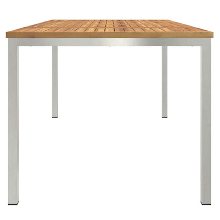 Matbord 180x90x75 cm Massiv akaciaträ och rostfritt stål