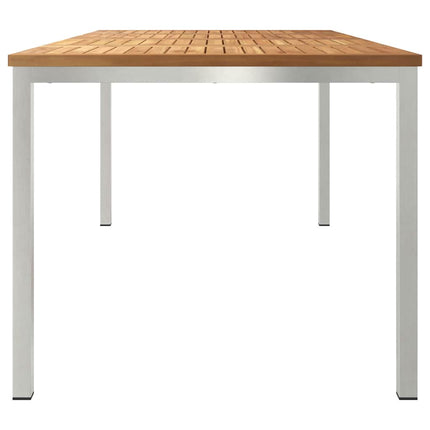 Matbord 180x90x75 cm Massivt teakträ och rostfritt stål