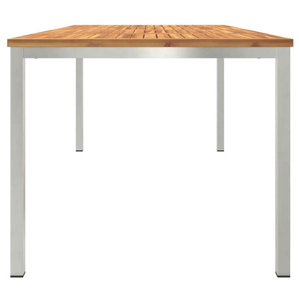 Matbord 200x90x75 cm Massiv akaciaträ och rostfritt stål