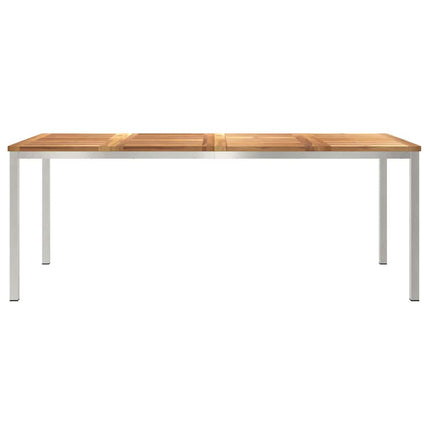 Matbord 200x90x75 cm Massivt teakträ och rostfritt stål
