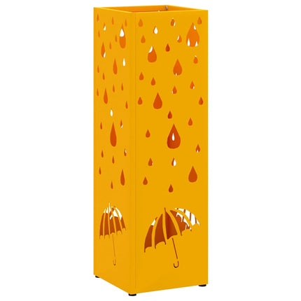Regn Paraplyställ Senapsgul 15,5 x 15,5 x 49 cm Stål