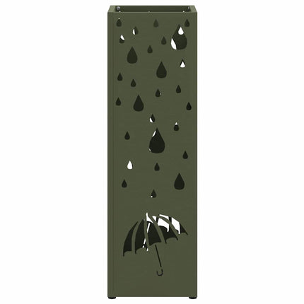 Regn Paraplyställ med lagring Olivgrön 15,5 x 15,5 x 49 cm Stål