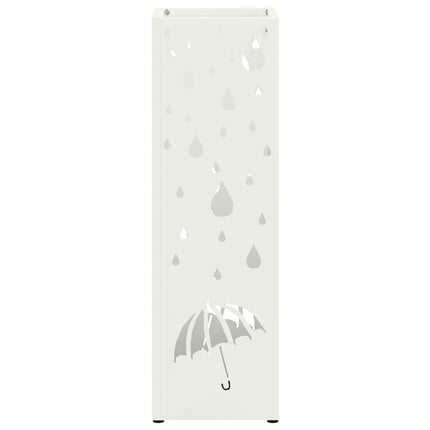 Regn Paraplyställ med lagring Vit 15,5 x 15,5 x 49 cm Stål