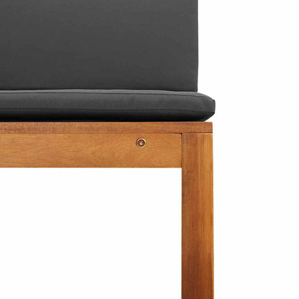 Trädgård Stol med kudde 2 pcs Brun Massivt akaciaträ