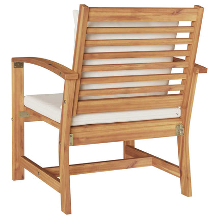 Stol 2 Stycke Brun och Kräm 65 x 60 x 76,5 cm Massivt teakträ