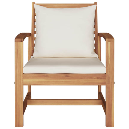 Stol 2 Stycke Brun och Kräm 65 x 60 x 76,5 cm Massivt teakträ