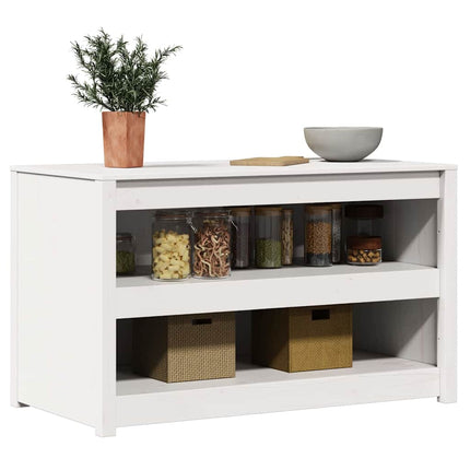 Köksskåp med hylla MEPPEL Vit 106 x 55 x 64 cm Massiv furu