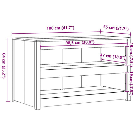 Köksskåp med hylla MEPPEL Brun Ek 106 x 55 x 64 cm Massiv furu