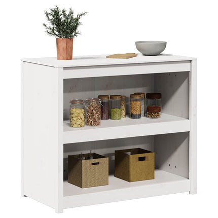 Köksskåp med hylla MEPPEL Vit 106 x 55 x 92 cm Massiv furu