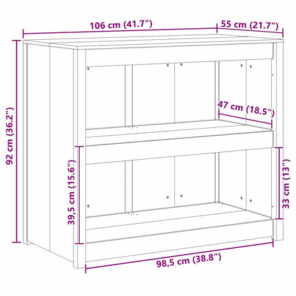 Köksskåp med hylla MEPPEL Brun Ek 106 x 55 x 92 cm Massiv furu