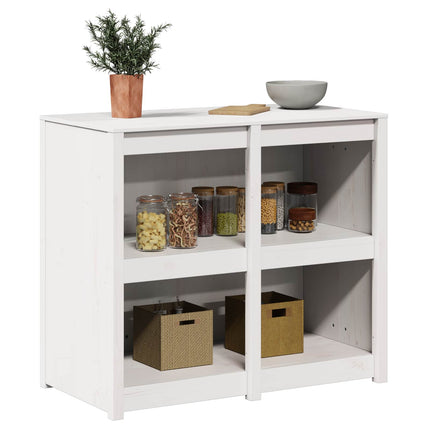 Köksskåp med hylla MEPPEL Varmvit 106 x 55 x 92 cm Massiv furu