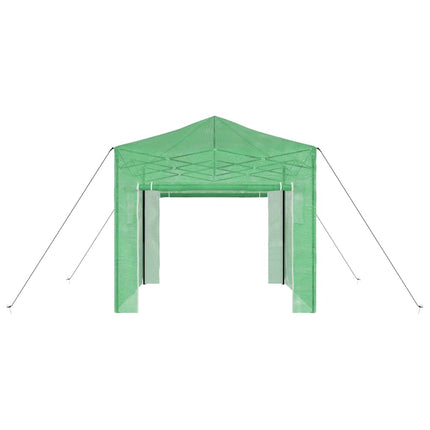 Växthus med Pop-up Ram med tak Grön 290 x 290 x 315 cm Järn