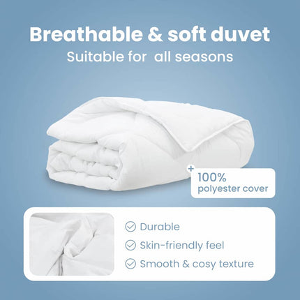 Duntäcke Vit 200 x 200 x 3 cm Polyester
