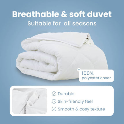 Duntäcke Vit 220 x 155 x 4 cm Polyester