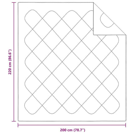 Duntäcke Vit 220 x 200 x 3 cm Polyester
