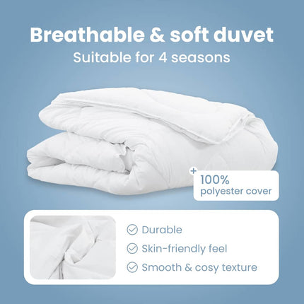 2-i-1 Duntäcke Vit 200 x 155 x 10 cm Polyester