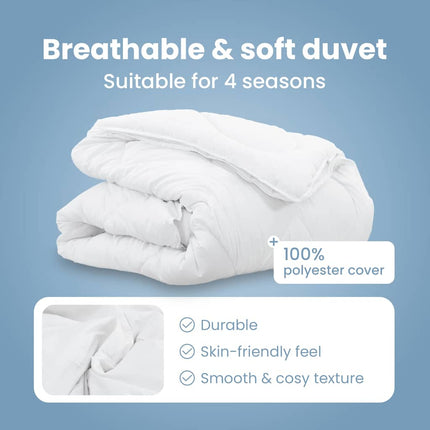2-i-1 Duntäcke Vit 240 x 200 x 8 cm Polyester