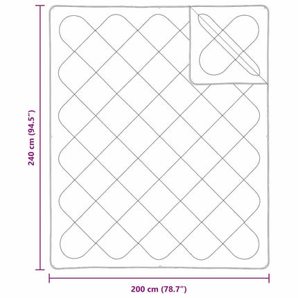 2-i-1 Duntäcke Vit 240 x 200 x 8 cm Polyester