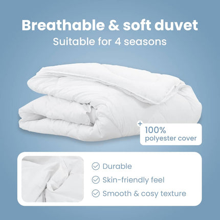 2-i-1 Duntäcke Vit 220 x 135 x 8 cm Polyester