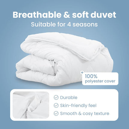 2-i-1 Duntäcke Vit 240 x 220 x 8 cm Polyester