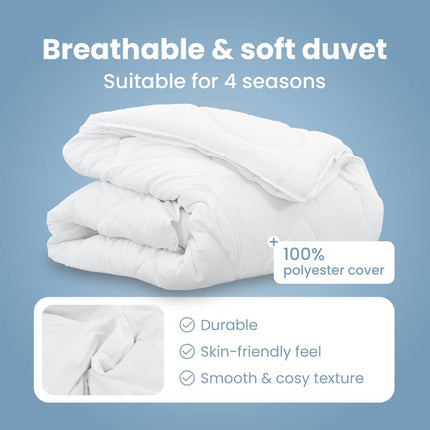 2-i-1 Duntäcke Vit 262 x 242 x 10 cm Polyester