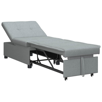 Pull Out Sofa Bed Ljusgrå 194 x 50 x 82 cm tyg