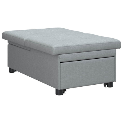 Pull Out Sofa Bed Ljusgrå 194 x 50 x 82 cm tyg