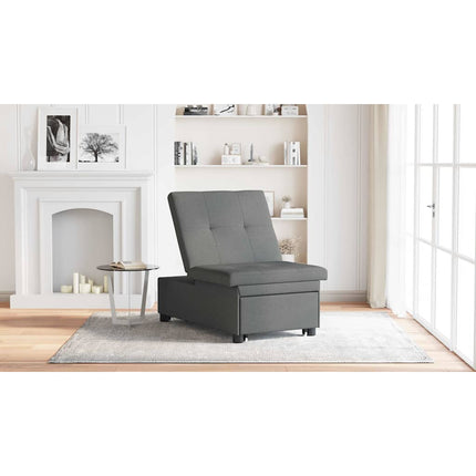 Pull Out Sofa Bed Mörkgrå 194 x 50 x 82 cm tyg