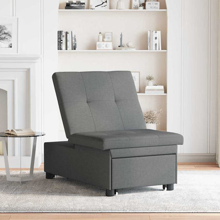 Pull Out Sofa Bed Mörkgrå 194 x 50 x 82 cm tyg