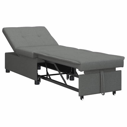 Pull Out Sofa Bed Mörkgrå 194 x 50 x 82 cm tyg