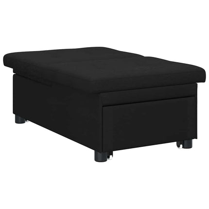 Pull Out Sofa Bed Svart 194 x 50 x 82 cm tyg