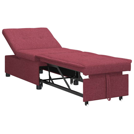 Pull Out Sofa Bed Vinröd 194 x 50 x 82 cm tyg