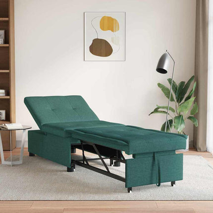 Pull Out Sofa Bed Mörkgrön 194 x 50 x 82 cm tyg
