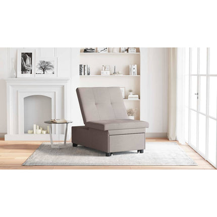 Pull Out Sofa Bed Taupe 194 x 50 x 82 cm tyg