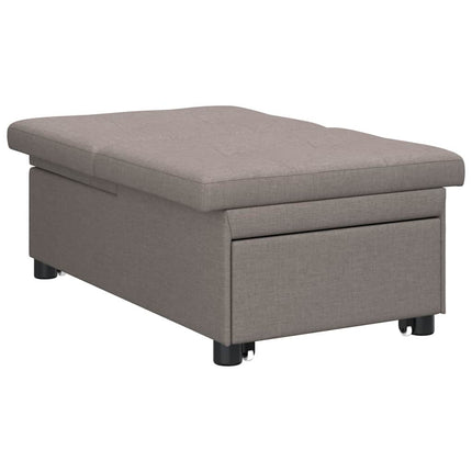 Pull Out Sofa Bed Taupe 194 x 50 x 82 cm tyg