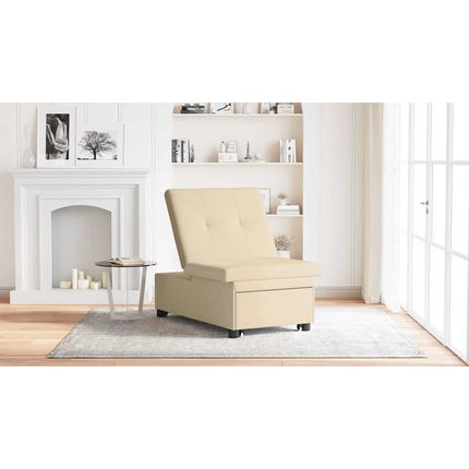 Pull Out Sofa Bed Kräm 194 x 50 x 82 cm tyg