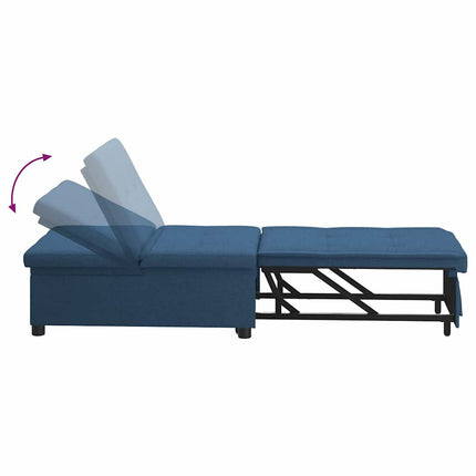 Pull Out Sofa Bed Blå 194 x 50 x 82 cm tyg