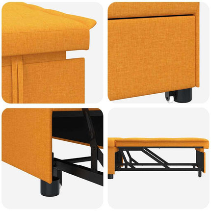 Pull Out Sofa Bed Mörkgul 194 x 50 x 82 cm tyg