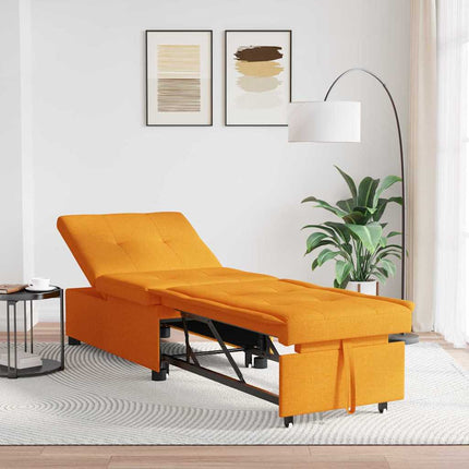 Pull Out Sofa Bed Mörkgul 194 x 50 x 82 cm tyg