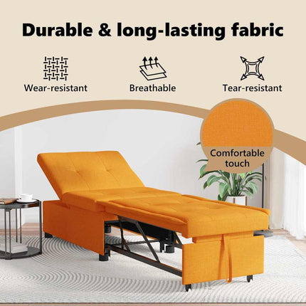 Pull Out Sofa Bed Mörkgul 194 x 50 x 82 cm tyg