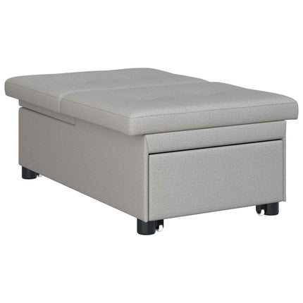 Pull Out Sofa Bed Grå 194 x 50 x 82 cm tyg